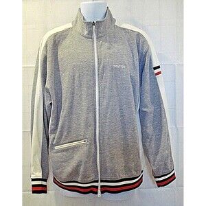 Nautica Competition Track Jacket Gray Full Zip Retro Mens Size XL